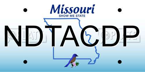 NDTACDP Missouri License Plate