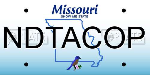 NDTACOP Missouri License Plate