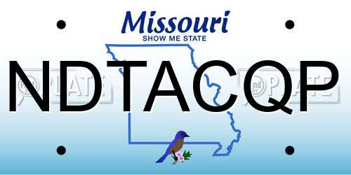NDTACQP Missouri License Plate