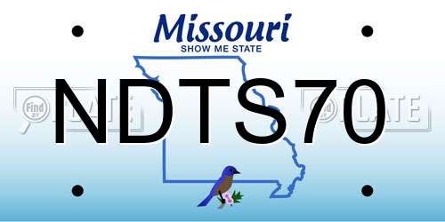 NDTS70 Missouri License Plate