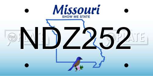 NDZ252 Missouri License Plate