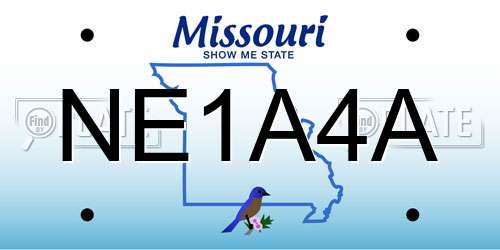 NE1A4A Missouri License Plate