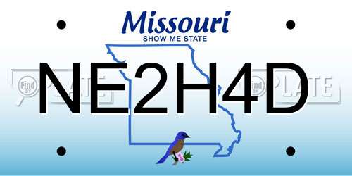 NE2H4D Missouri License Plate