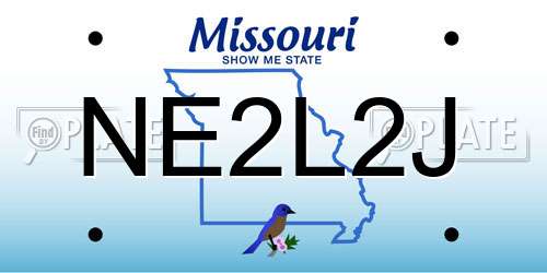 NE2L2J Missouri License Plate