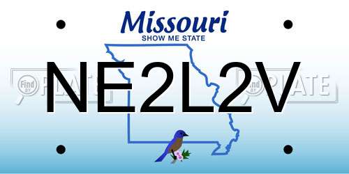 NE2L2V Missouri License Plate