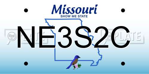 NE3S2C Missouri License Plate