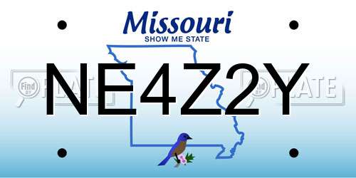 NE4Z2Y Missouri License Plate