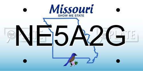 NE5A2G Missouri License Plate