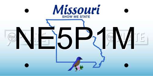 NE5P1M Missouri License Plate