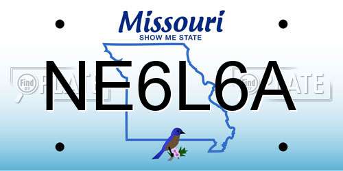 NE6L6A Missouri License Plate