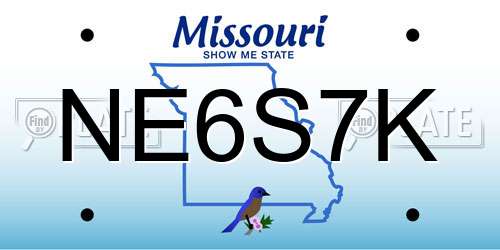 NE6S7K Missouri License Plate