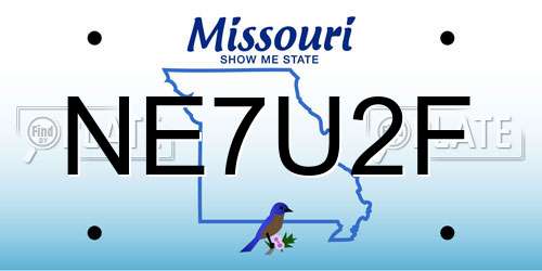 NE7U2F Missouri License Plate