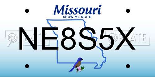 NE8S5X Missouri License Plate