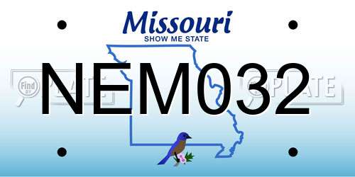 NEM032 Missouri License Plate