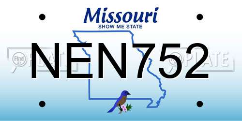 NEN752 Missouri License Plate