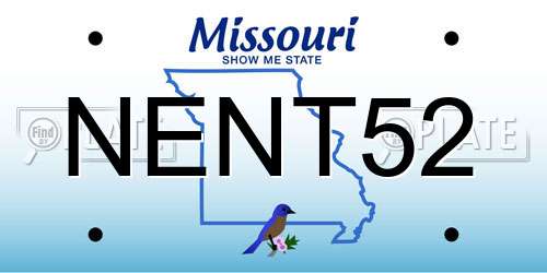 NENT52 Missouri License Plate