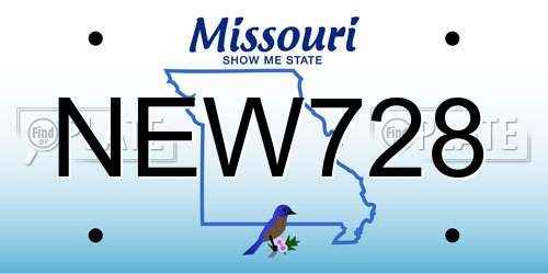 NEW728 Missouri License Plate