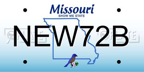 NEW72B Missouri License Plate