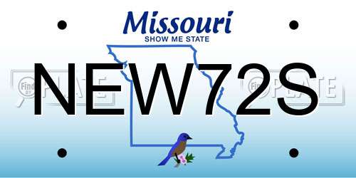 NEW72S Missouri License Plate