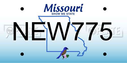 NEW775 Missouri License Plate