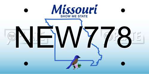 NEW778 Missouri License Plate