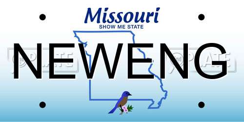 NEWENG Missouri License Plate