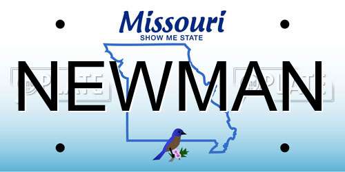 NEWMAN Missouri License Plate