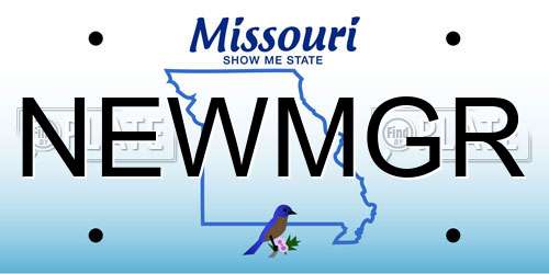 NEWMGR Missouri License Plate