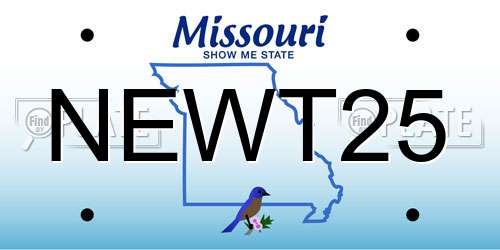 NEWT25 Missouri License Plate
