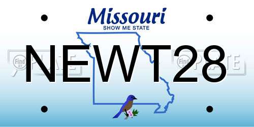 NEWT28 Missouri License Plate