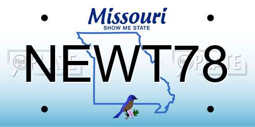 NEWT78 Missouri License Plate