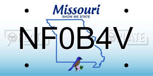 NF0B4V Missouri License Plate