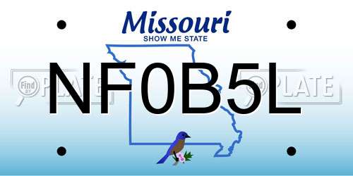 NF0B5L Missouri License Plate