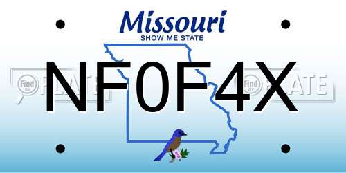 NF0F4X Missouri License Plate