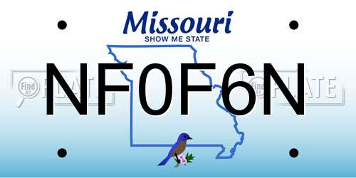 NF0F6N Missouri License Plate