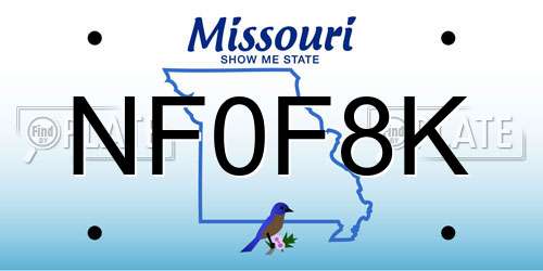 NF0F8K Missouri License Plate