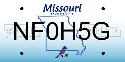 NF0H5G Missouri License Plate