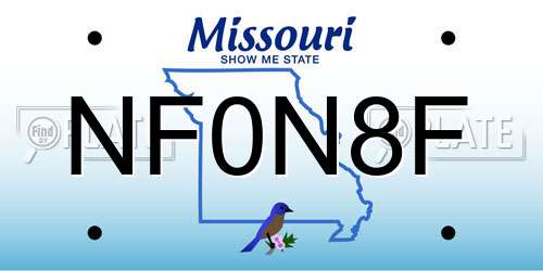 NF0N8F Missouri License Plate