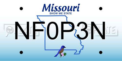NF0P3N Missouri License Plate