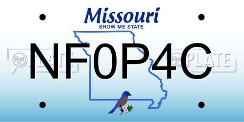 NF0P4C Missouri License Plate