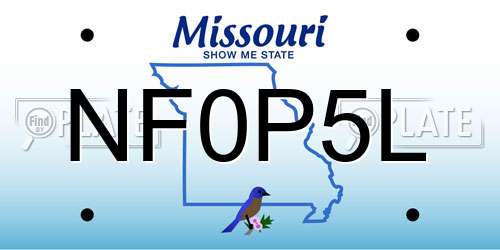 NF0P5L Missouri License Plate