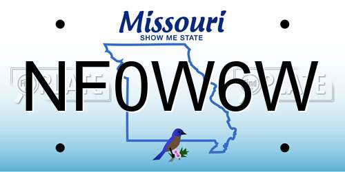 NF0W6W Missouri License Plate
