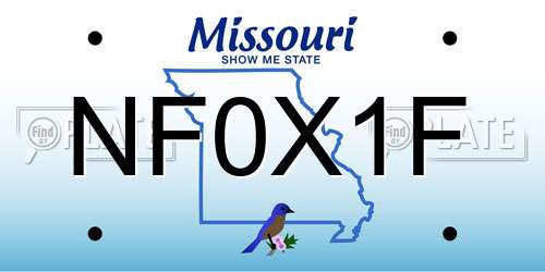 NF0X1F Missouri License Plate