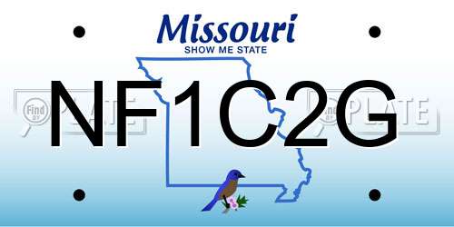 NF1C2G Missouri License Plate
