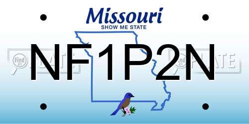 NF1P2N Missouri License Plate