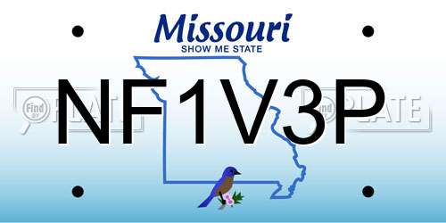 NF1V3P Missouri License Plate
