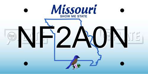 NF2A0N Missouri License Plate