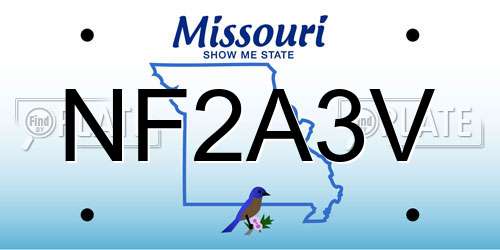 NF2A3V Missouri License Plate
