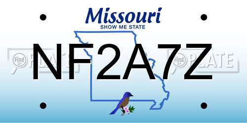 NF2A7Z Missouri License Plate