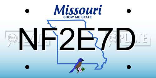 NF2E7D Missouri License Plate